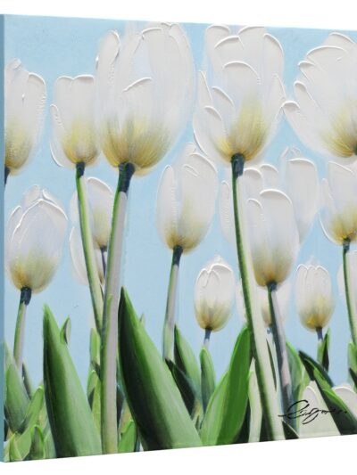 Maal "White flowers" 60x60cm - Image 3