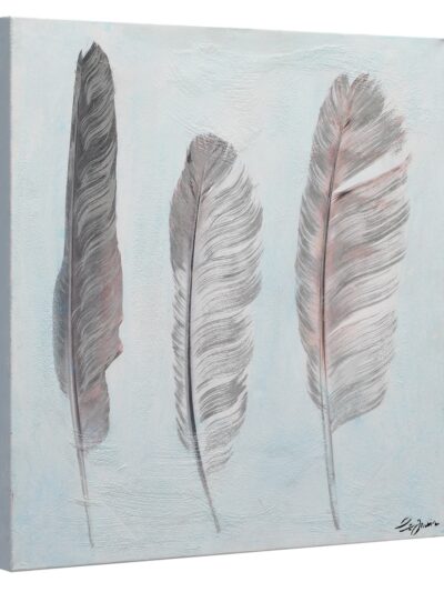 Maal "Silver feathers" 60x60cm - Image 3