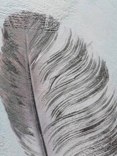 Maal "Silver feathers" 60x60cm - Image 2