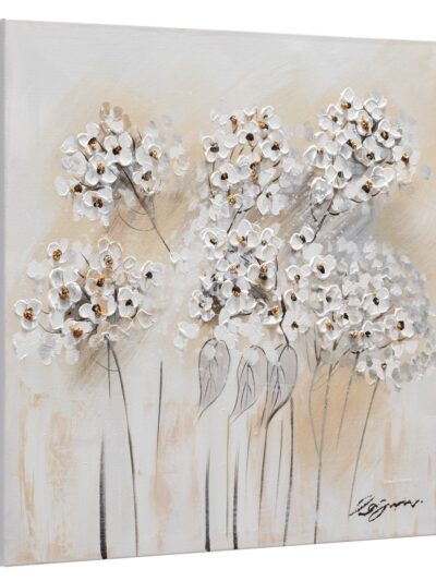 Maal "White flowers" 60x60cm - Image 3
