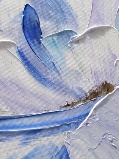 Maal "Blue flower" 60x60cm - Image 2