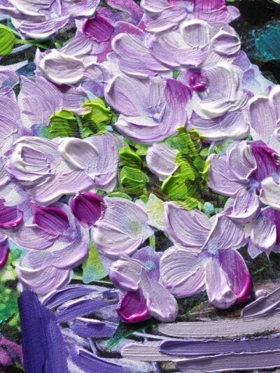 Maal "Purple flowers" 100x100cm - Image 2