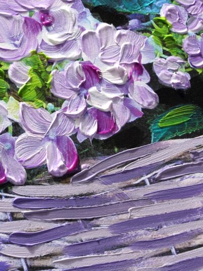 Maal "Purple flowers" 100x100cm - Image 5